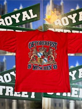 Vintage Red Graphic Oktober Fest Tee